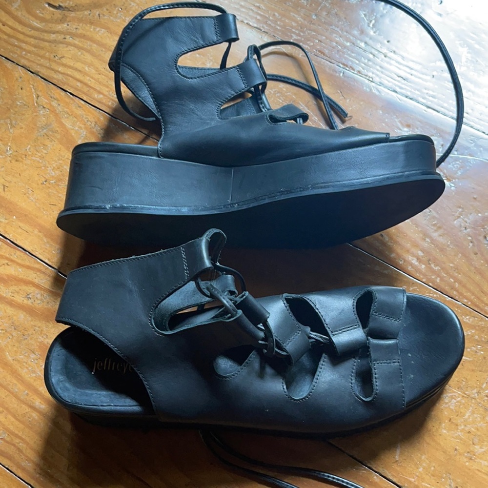 Jeffrey Campbell lace up black sandals